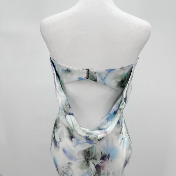 Bec & Bridge Dress Maxi Blue Sz 6 Moondance Strapless Moon Dance White Green - Picture 7 of 10